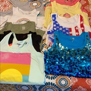 Girls 10/12 L tank top lot